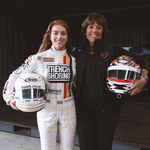 Lyn St. James with Women's Sports Foundation Project Podium Grant recipient Courtney Crone