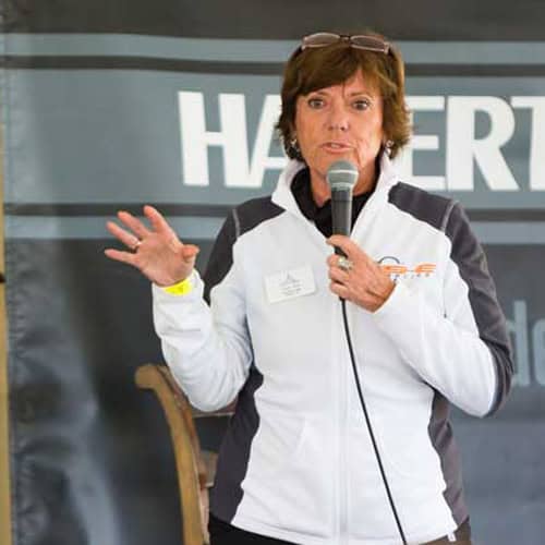 Lyn St. James speaking on behalf of Hagerty